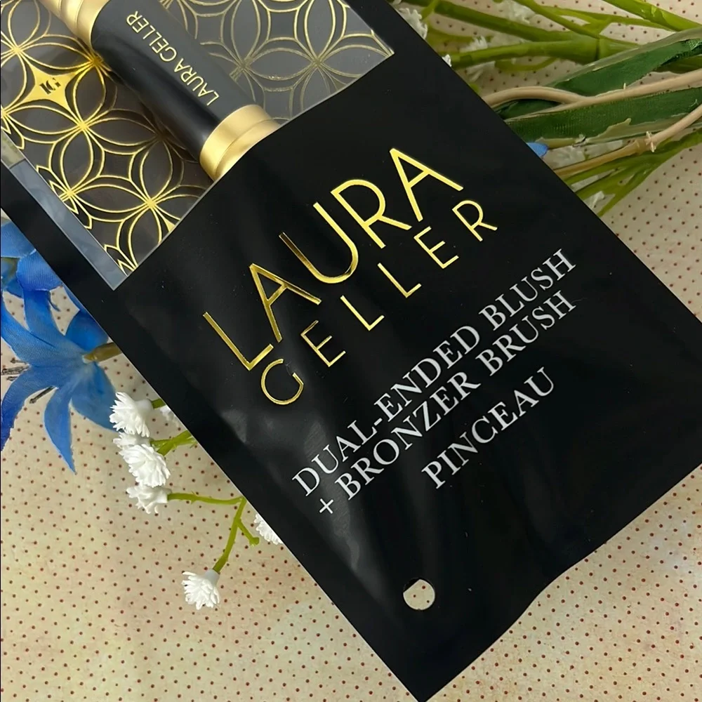 Lot of 5 Laura Geller Dual-Ended Blush & Bronzer Brush Gold & Black New